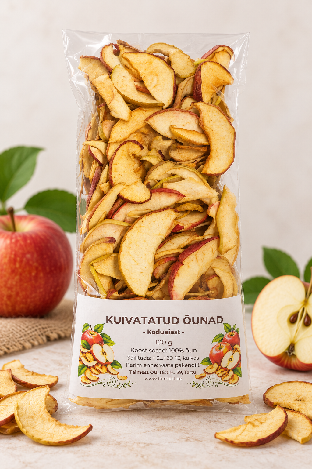Kuivatatud õunad 100 g